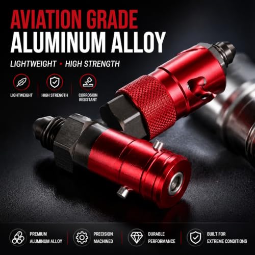 Adaptador de liberación rápida para línea de freno de coche en aleación de aluminio roja 3