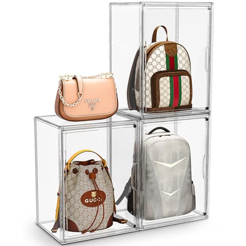 Mshomely MM767 Purse Storage Organizer For Closet 3 Packs Clear Handbag Storage Organizer Acrylic Display Case cover
