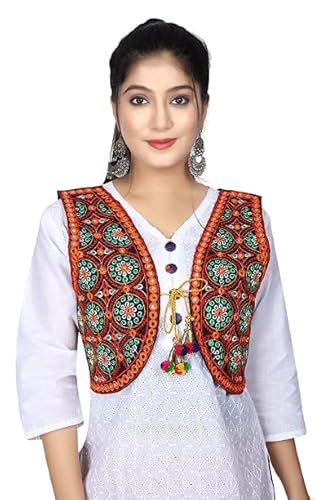 Shivam Fashion,Embroidery Ethnic Jacket For Women(Medium- Length-16, Chest (Burst)-38 Inch)