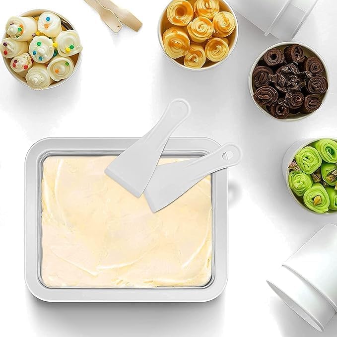 Olpad Premium Quick Freeze Ice Cream Roll Maker Pan with Spatulas, Create Gourmet Homemade Rolled Ice Cream & Frozen Desserts in Minutes, Delicious Frozen Treats Like Smoothies, Fruit Rolls, & More-picture-11
