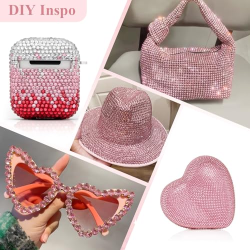 Image of 2000PCS SS16 /4mm Crystal Glass Rhinestones for Bedazzling (Light Pink) | Flatback Rhinestones for Crafting DIY Nail Art Makeup Decoration, Gems Diomand Charms for Tumbler Shoes Clothing Mug