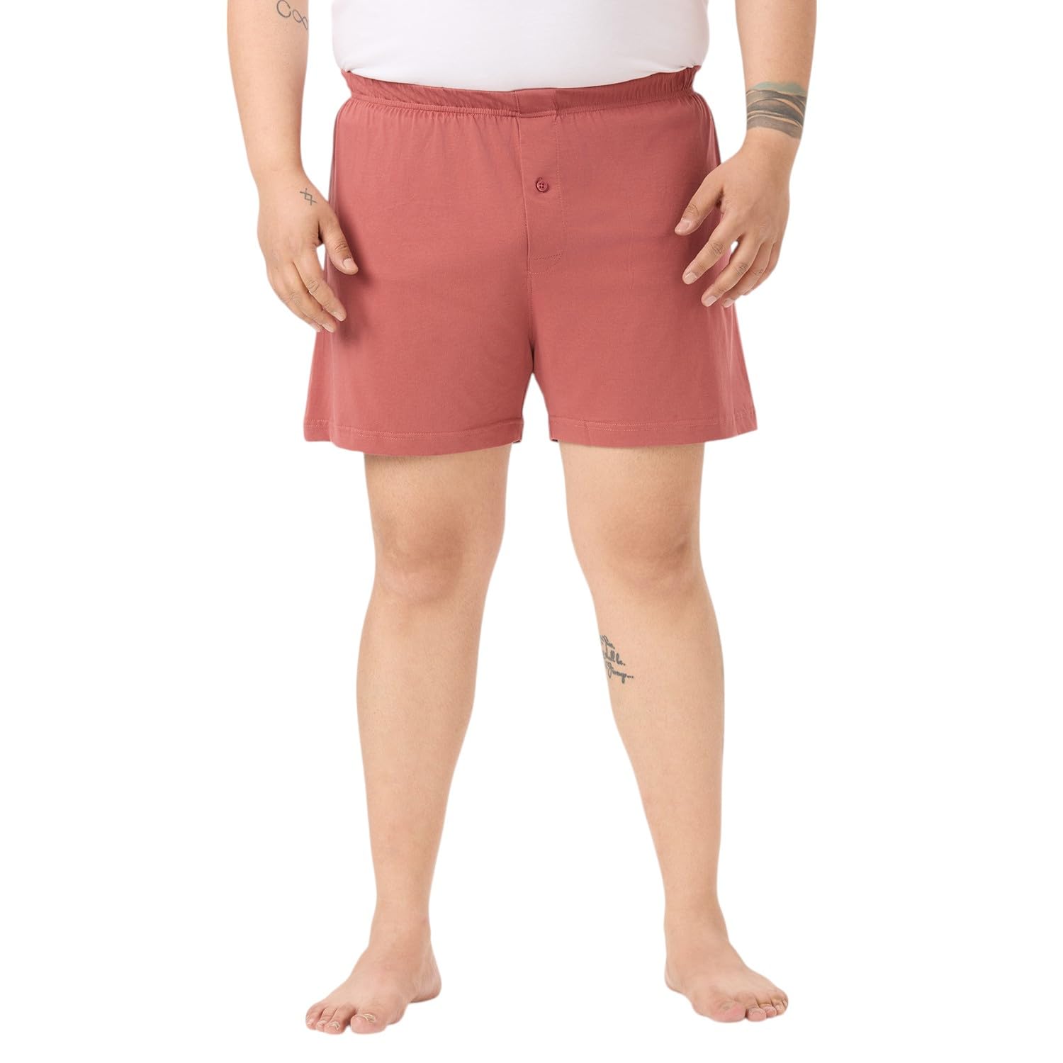 vaishvik Mens Plus Size Boxers Shorts - Cotton Knit Hosiery - Rust-picture-18