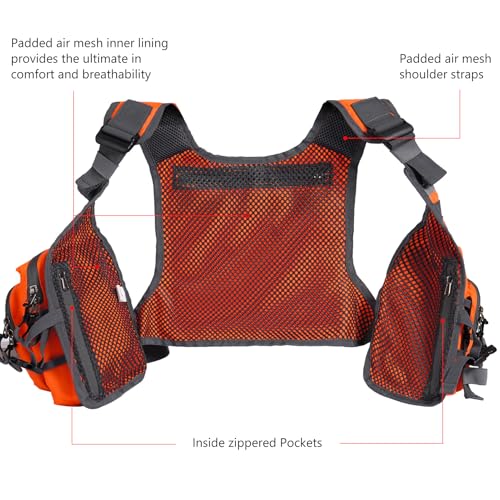 Image of BASSDASH FV08 Ultra Lightweight Fly Fishing Vest for Men and Women Portable Chest Pack One Size Fits Most