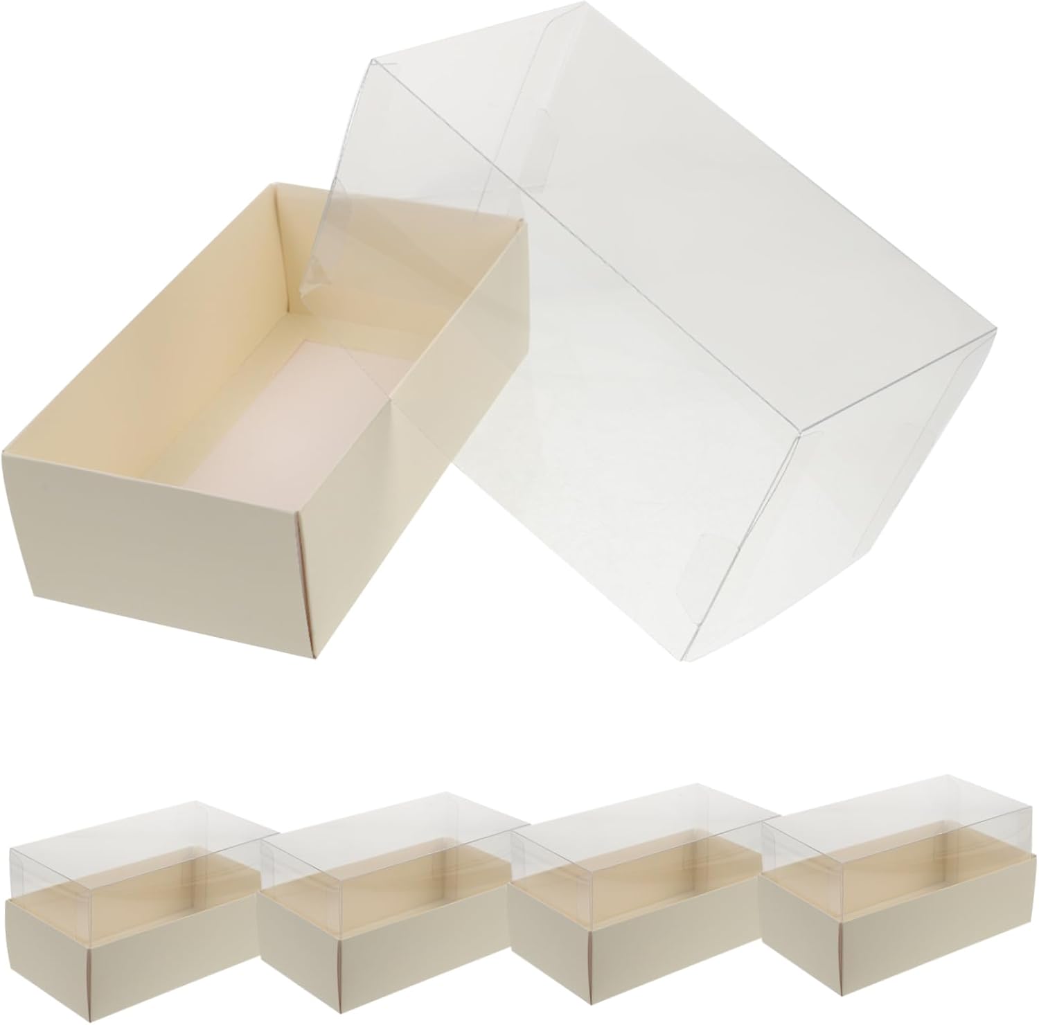 Hoement Cake Boxes 5pcs Clear Plastic Bakery Container for Dessert Storage