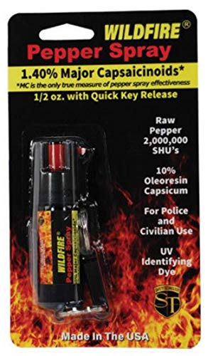 Wildfire 1.4% MC 1/2 oz pepper spray belt clip and quick release keychain