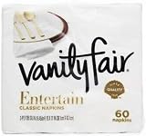 Generic Vanity Fair Napkins Entertain Classic 3-ply, 60 Count, Pack of 2, White