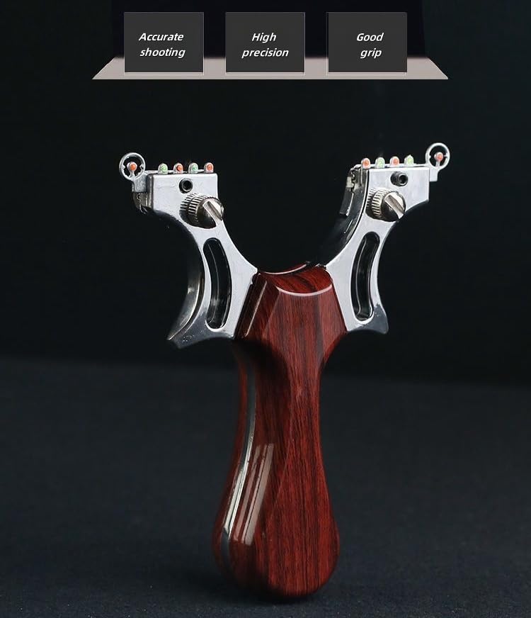 TecfdAssist High-Power Slingshot for Adults – Stainless Steel & Resin Design, Includes 600 Bullets, 4 Rubber Bands, Sniper Sight, Ergonomic Grip for Outdoor Activities