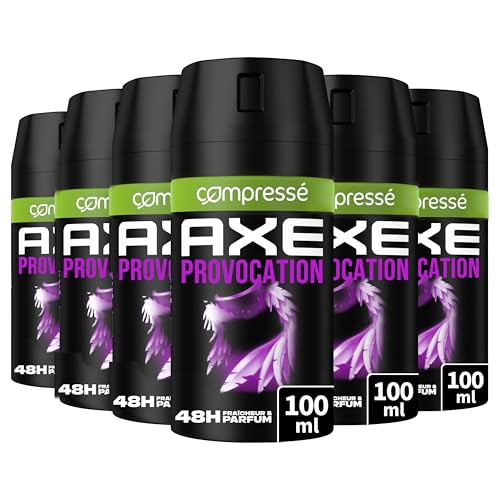 AXE - Déodorant Homme Spray Compressé - Provocation - fraîcheur 48h - parfum noix de coco et poivre noir - lot 6x100ml