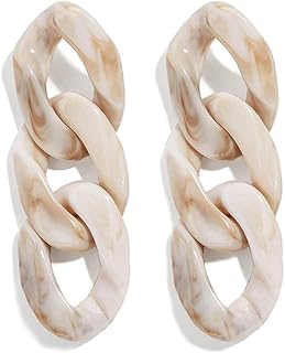 Acrylic Drop Dangle Earrings Chunky Long Link Chain Dangle Earrings Statement Geometric Resin Paperclip Chain Drop Dangling Earrings for Women Girls