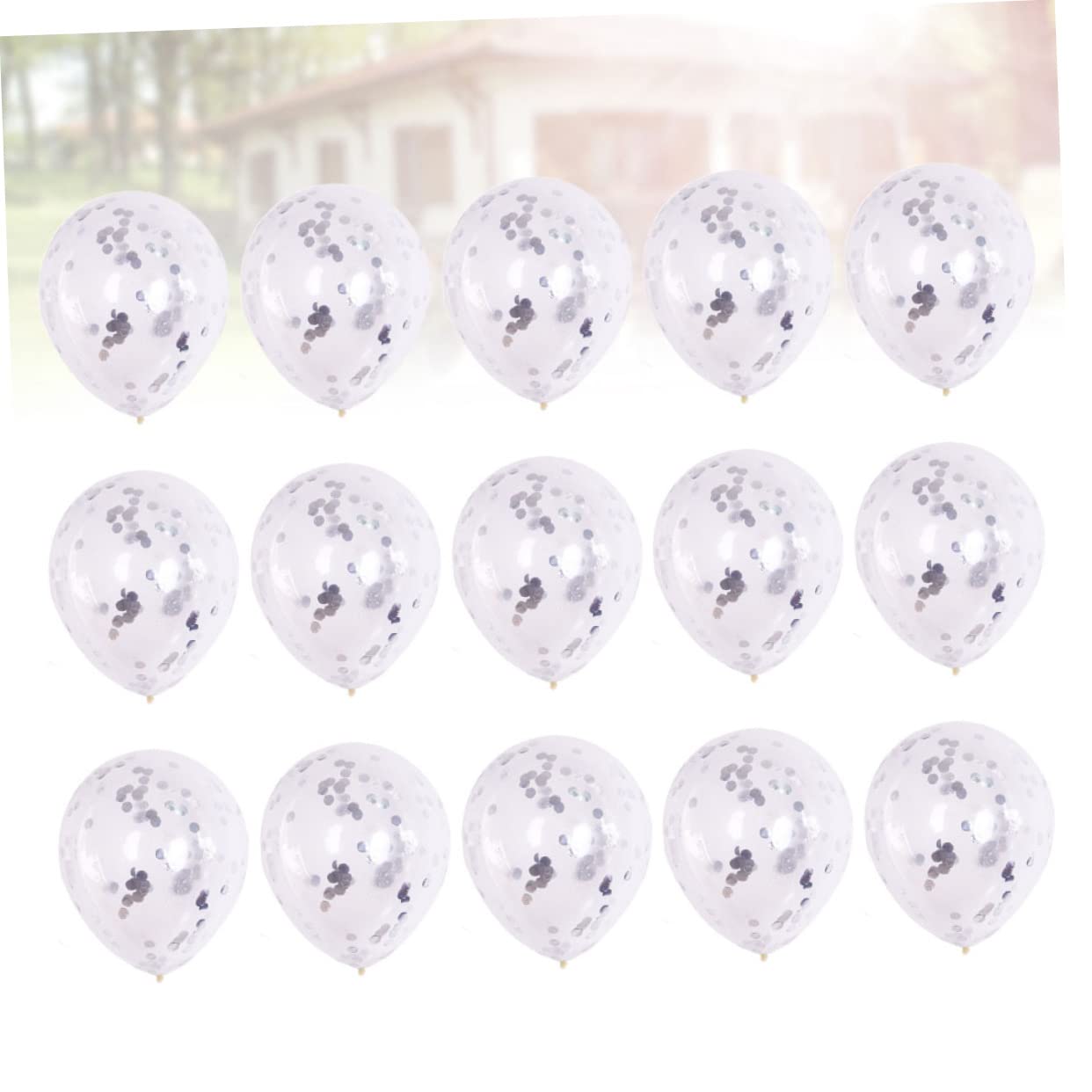 Toyvian 45pezzi Palloncini Trasparenti Con Glitter Per Decorazioni Di Compleanno e Matrimonio Accessori Festivi Per Feste Adatti Ogni Occasione Glitter Argento
