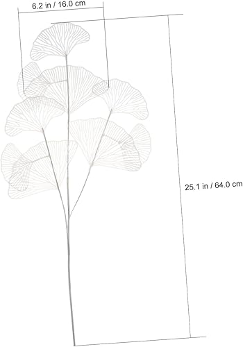 Miniatura 4 de NOLITOY Guirnalda de vegetación 2pcs simulado Ginkgo blanco adornos otoño plástico novia seda arreglos florales