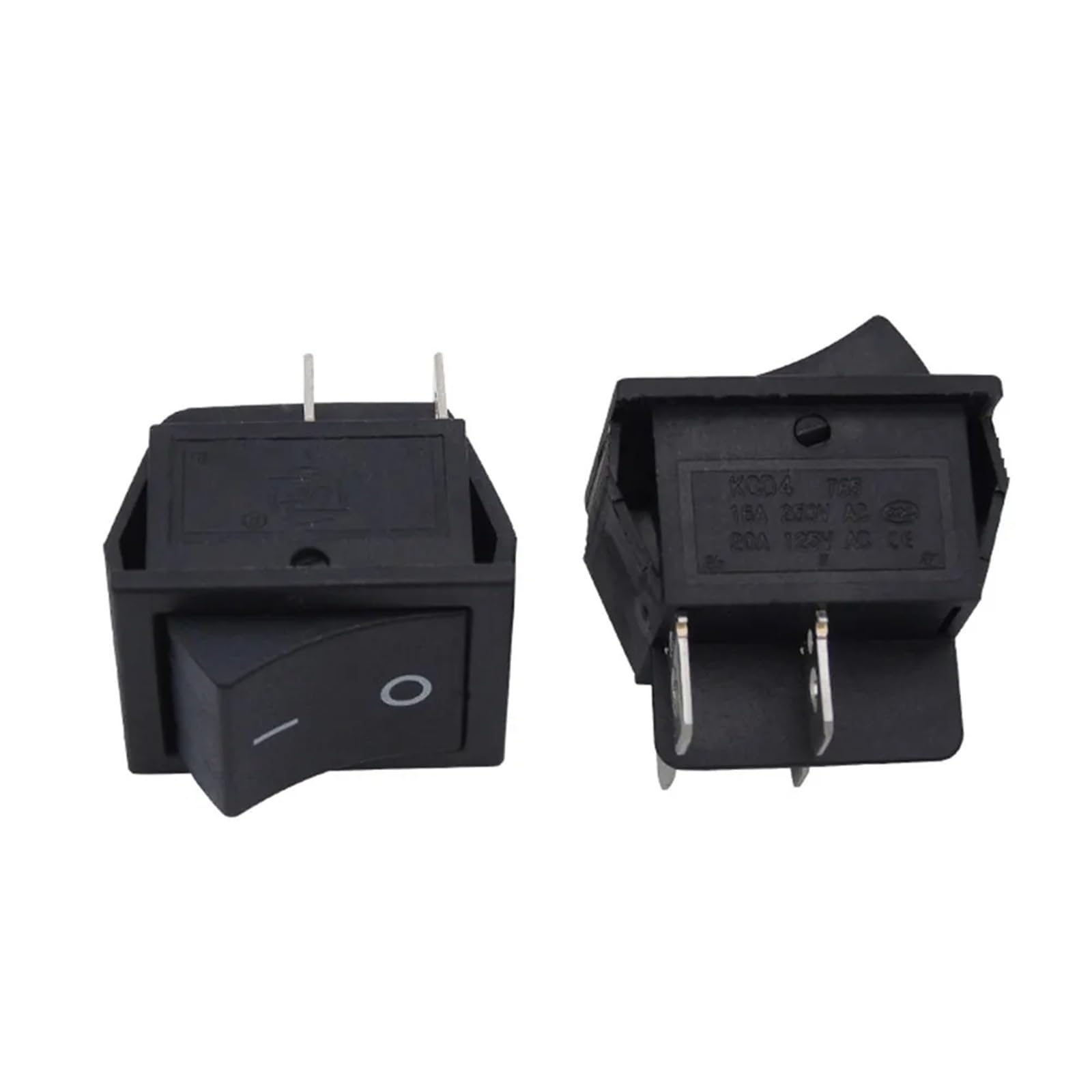 10 Uds negro AC 15A 250V 20A 125V 4 pines DPST interruptor basculante de encendido/apagado resorte momentáneo automático cae en su estado apagado