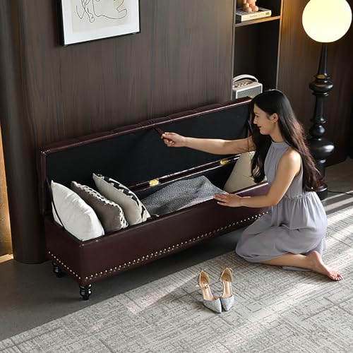 Banc ottoman de rangement pour ranger vos plaids et optimiser l'espace - 5