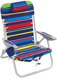 Rio Brands 4-Position Backpack Lace-Up Suspension Folding Beach Chair, Multi Stripe