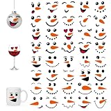 40PCS Snowman Face Stickers for Crafts β Snowman Face Decals for Ornaments, Christmas Vinyl Transfer Stickers for Cups, Mugs, Jars, DIY Christmas Face Decals for Holiday Crafts