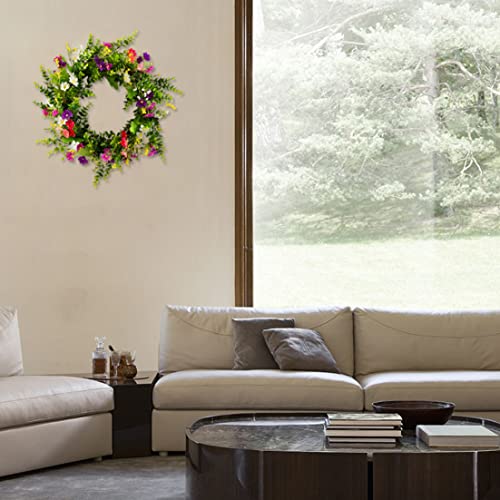 Couronne de fleur artificielle daisy 43cm suspendue et résistante