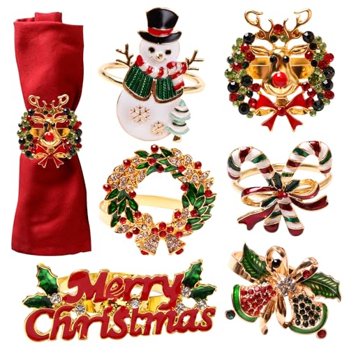 Serviettenringe Gold Serviettenring Weihnachten Serviettenschnalle 6...