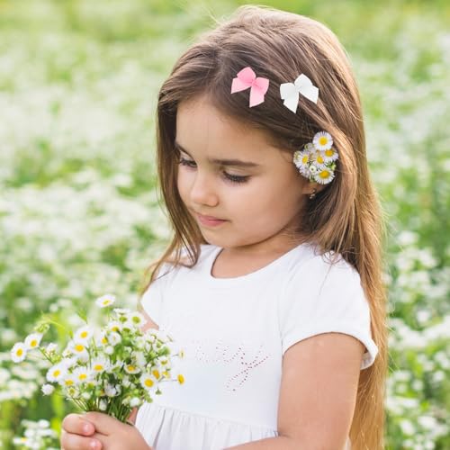 100 Stück Mini Satinschleifen für DIY Nähen Geschenkverpackung Hochzeit Geburtstag Weihnachten Scrapbooking (50 Rosa + 50 Weiß)
