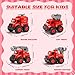 Lovinkiki Fire Truck Toys for Toddlers Age 1-3 – 4 Pack Push and Go Fire Vehicles Set with Ladder, Water Tank, Rescue & Drill Trucks – Friction Powered Trucks for Boys and Girls 2 3 4 5 Year Old Kids