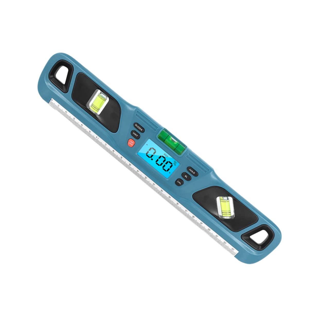 SHINEOFI Livella a Bolla Blu in Plastica Retroilluminazione, Facile da Misurare e Pratica, Precisione ±0,1° per Misure Industriali e Domestiche 0-90°
