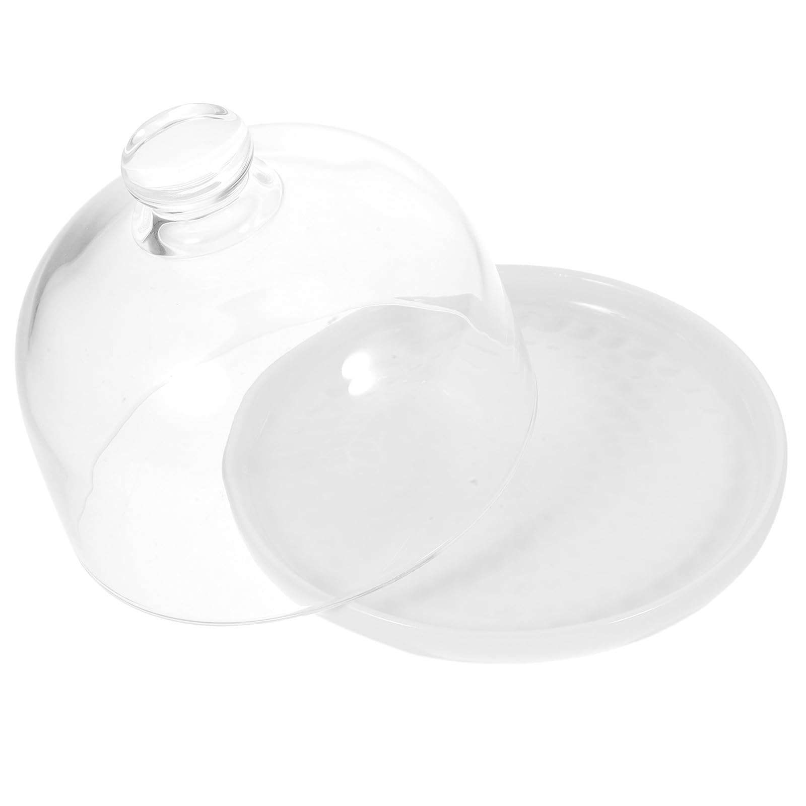 Bandeja para Tartas de Cerámica 15 CM con Tapa Transparente para Postres y Pan Plato para Exhibir Pasteles Casa y Picnics Cúpula Protectora para Mantener Frescura