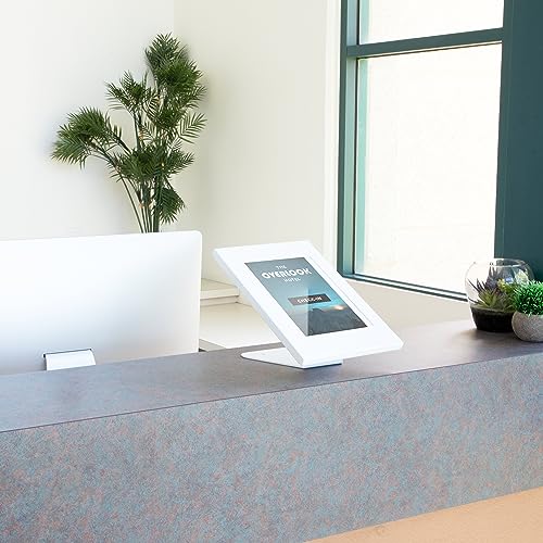 Image of Mount-It! Anti-Theft Tablet Kiosk, Locking Tablet Enclosure with Counter Top and Wall Mount Base, Universal Enclosure for iPads Gen 7, 8, 9 and 10, iPad Pro, iPad Air, White