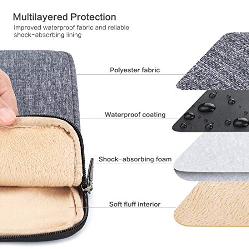 KIZUNA 13 Inch Laptop Sleeve Computer Case Water Resistant Bag for 13.5\" Surface Book 3/ThinkPad X1 Carbon/Lenovo Yoga C930 C740 S740/IdeaPad C340/HUAWEI MateBook D 14/DELL Latitude 14/ASUS, Grey