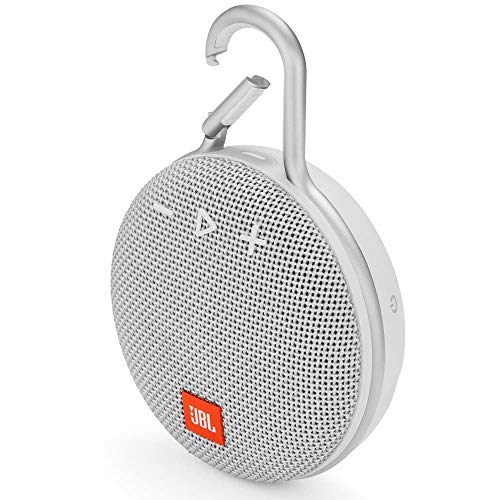 Image of JBL Clip 3, Wireless Portable Bluetooth Speaker with Mic, JBL Signature Sound, Integrated Carabiner, Vibrant Color Options with IPX7 Waterproof & AUX (White)