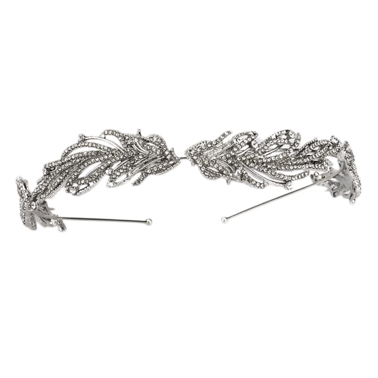 1 Pc tiara de boda diadema de novia damas diademas tiara nupcial aro de pelo de novia diadema de boda tocados de novia tiaras de novia nupcial tiara para mujer Silver Didiseaon