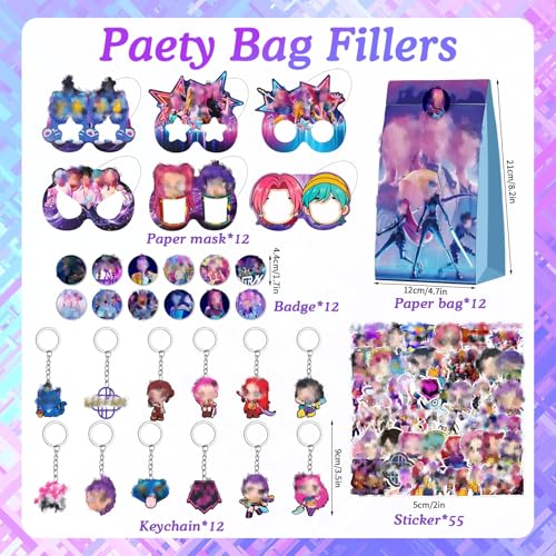 103 Stück Kinder Party Mitbringsel, Cartoon-Themen Partygeschenke mit Papiertüten Schlüsselanhänger für Geburtstagsgeschenke Taschen Füller für Kinder, Give Away Pinata Füller Klassenbelohnungen