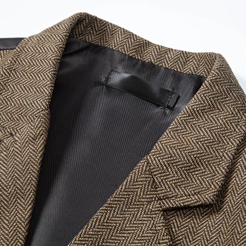 Men's Slim Fit Waistcoat Vest Sleeveless Laple Herringbone Tweed Wool Suit Vest Single Breasted Jacket with Pockets2