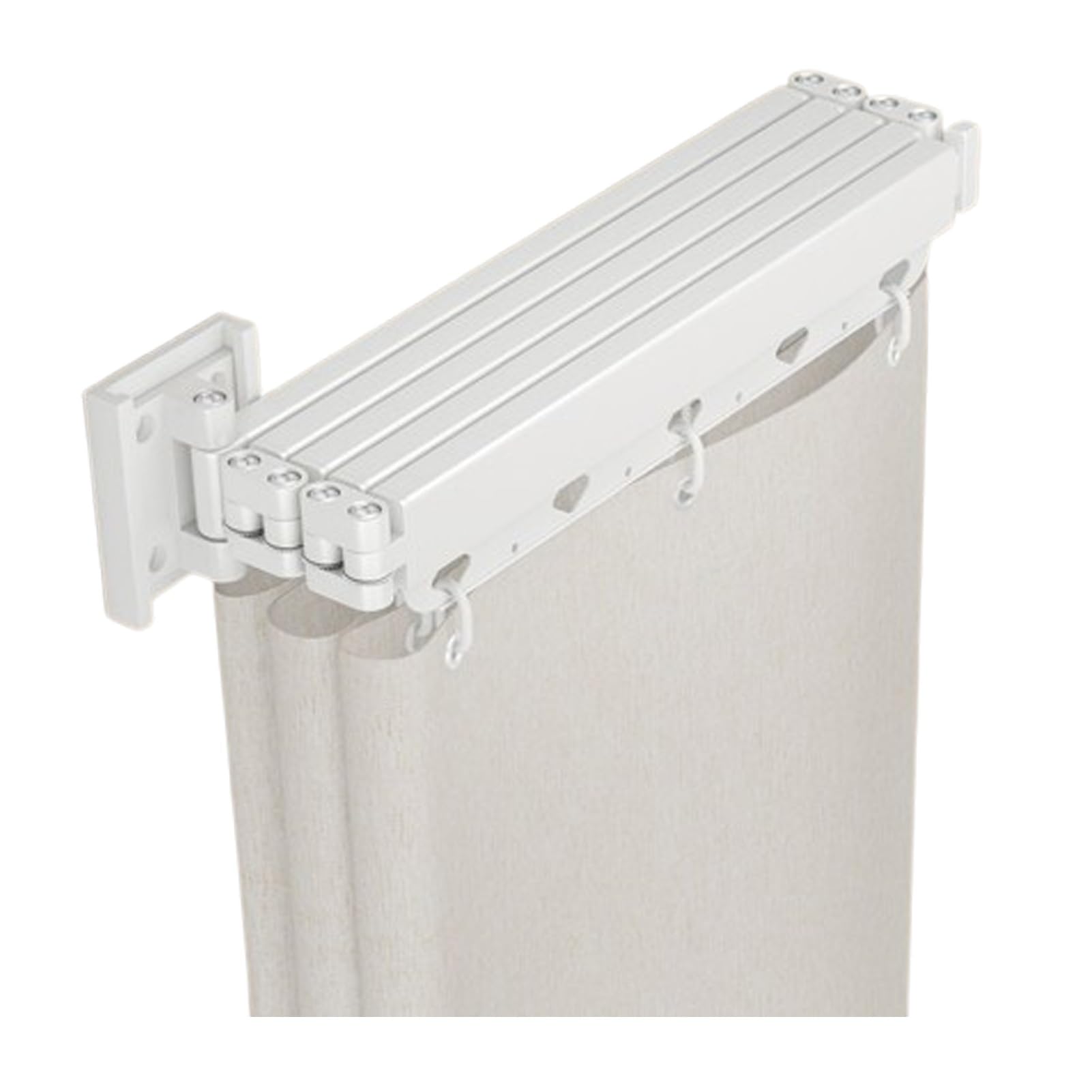 Varilla retráctil para ducha, sin taladro, ahorra espacio, resistente al agua, para baño, caravana, hotel y hogar, diseño de 3 pliegues para una fácil instalación