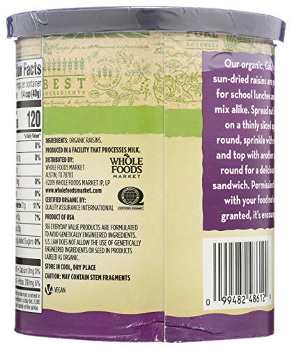 365 Everyday Value, Organic Raisins, California Sun-Dried, 12 oz