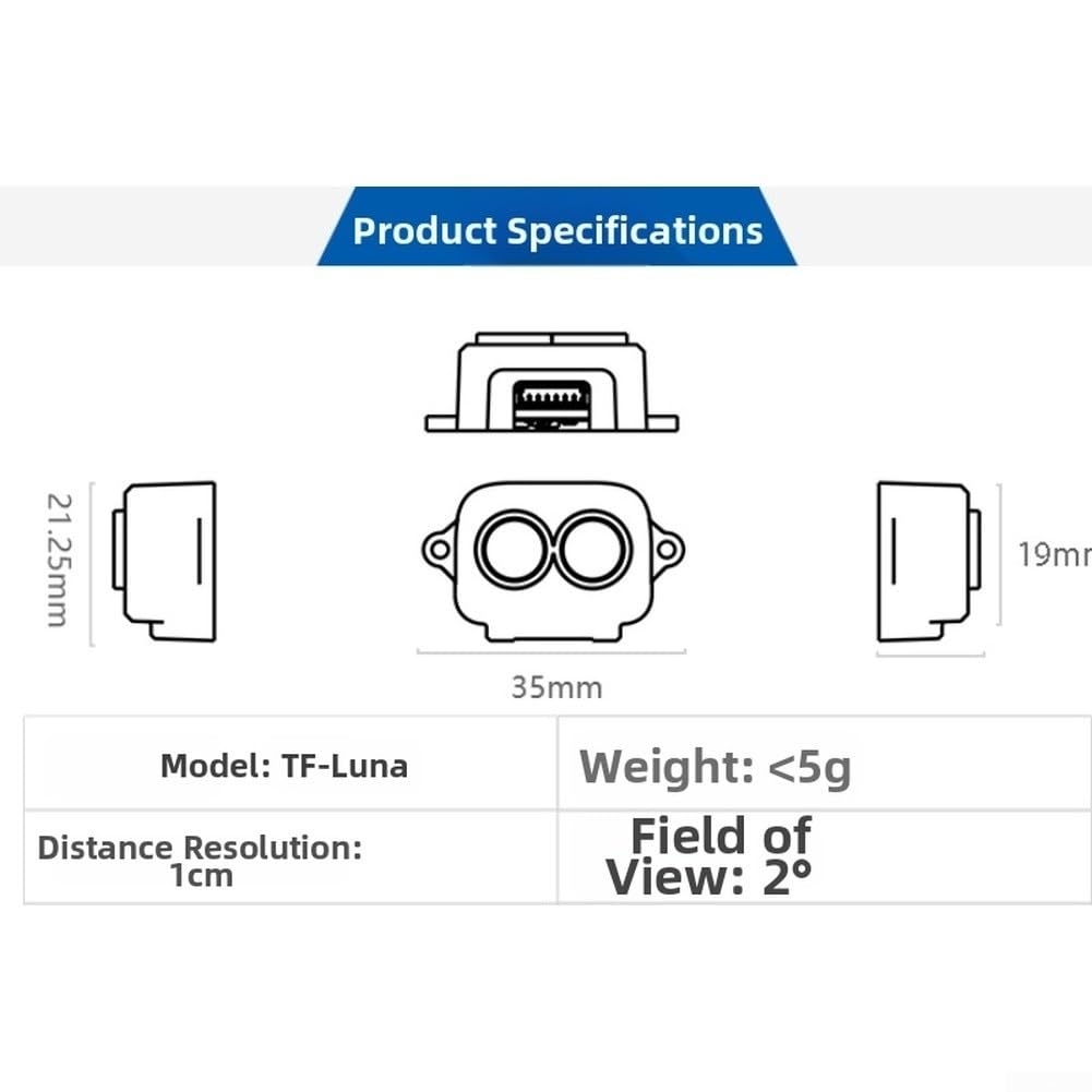 Sensor de distancia láser de un solo punto 0,2-8 m para drones