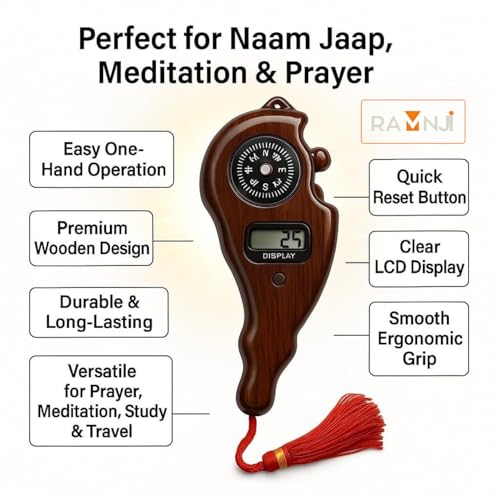 Image of 2 Pcs Mantra Jaap Mala Digital Counter Tally Counting Machine Finger Portable Hand Mini Ring Tasbih Misbaha -Different Use Naam Mantra Jaap Umpire (Multicolor)