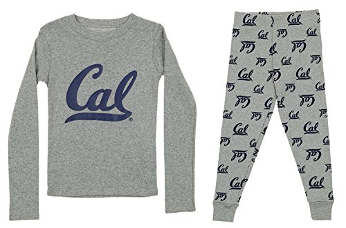 NCAA Little and Big Boy's Long Sleeve Tee and Pant Sleep Set, California Golden Bears Small (4)