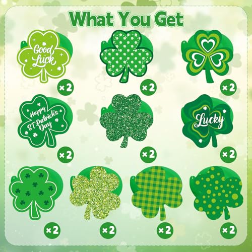 Image of 40Pcs St Patricks Day Shamrock Hanging Swirls Decorations, Lucky Irish Clover Hanging Streamer St Patricks Day Ceiling Decorations for Irish Saint Patrick Party Decor Supplies