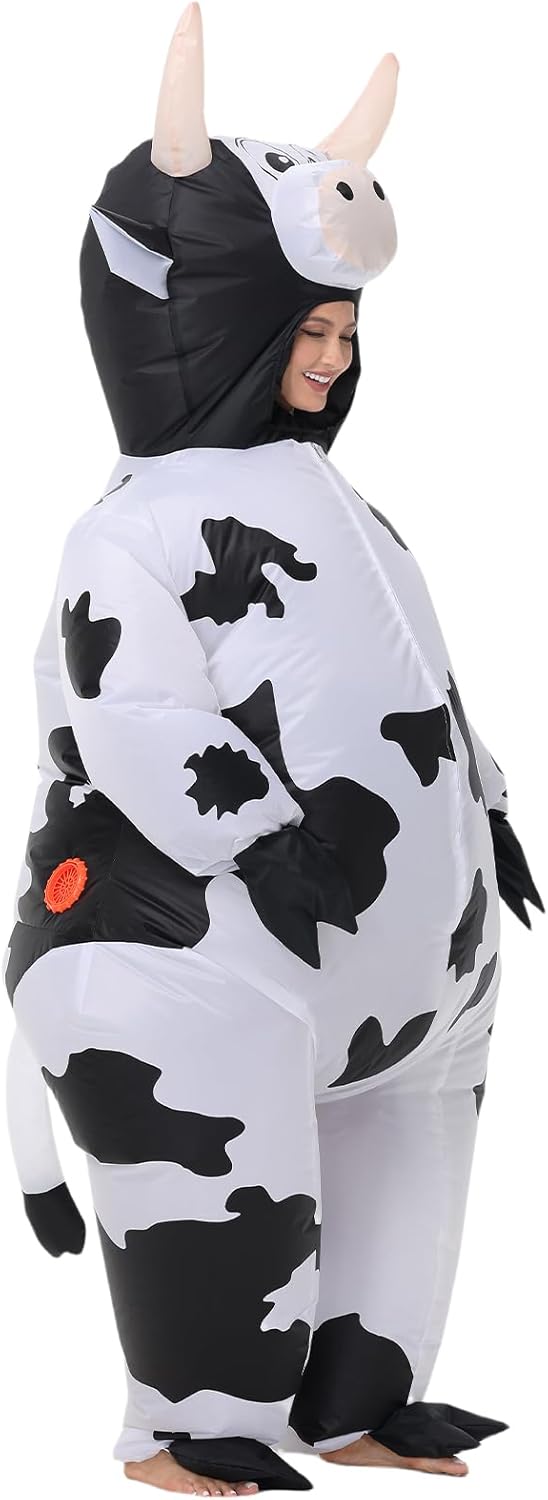 Inflatable Cow Costune Blow up Animal Costume for Cosplay Party Halloween Suit Parade Carnival Outfit - Image 4