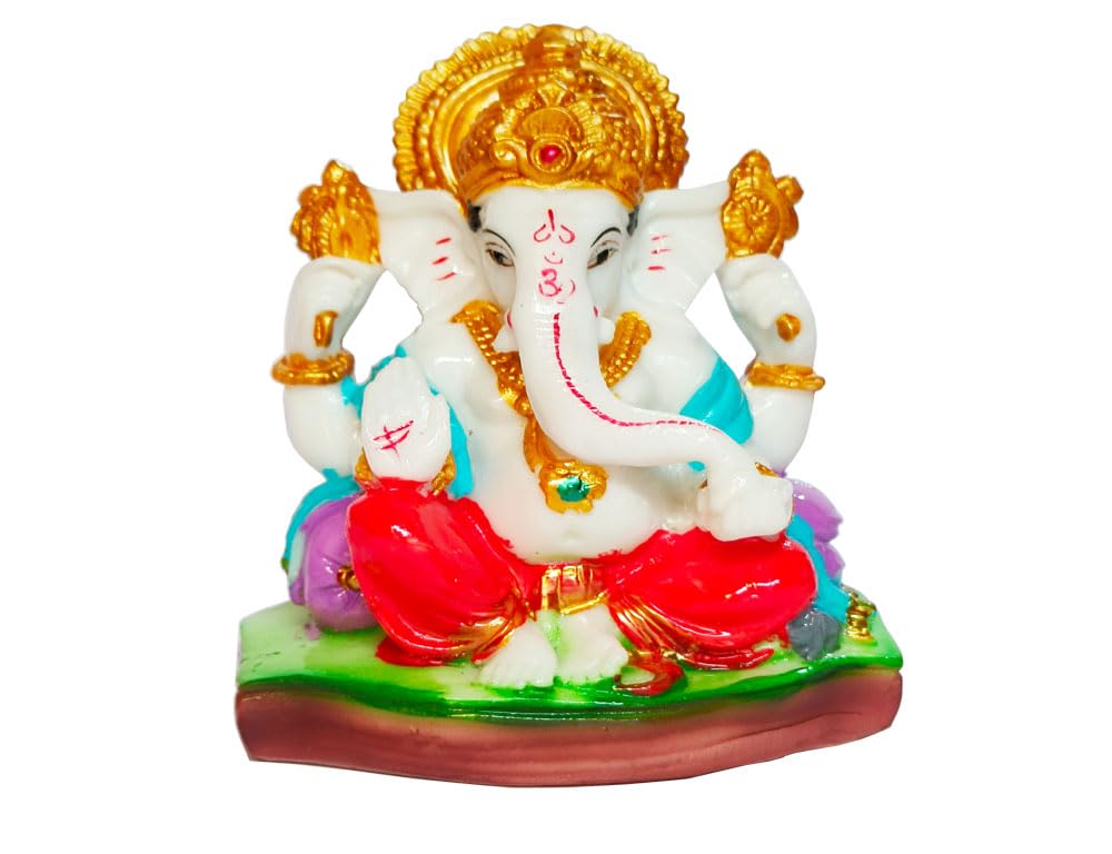 Sahishnu Online & Marketing Multicolor Big Ganesha Idol Statue,Hindu God Good Luck Success, 5 Inches
