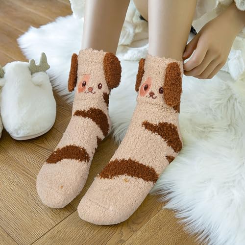 Image of Benefeet Sox Funny Animal Fuzzy Socks for Women Girls - Cute Fluffy Slippers, Cozy Warm Winter Plush Sleeping Socks