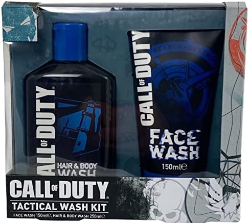 Call of Duty Tactical Wash - Gift Set (Hair/Body Wash 250ml & Face Wash 150ml), Multi Coloured