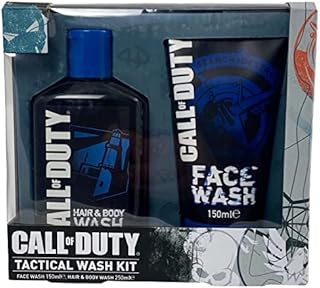 Call of Duty Tactical Wash - Gift Set (Hair/Body Wash 250ml & Face Wash 150ml), Multi Coloured