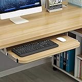 ◉【AHORRE ESPACIO】: Ya sea que se trate de un escritorio pequeño o grande, siempre es importante utilizar el espacio con prudencia para aprovechar al máximo su trabajo. La bandeja del teclado de la computadora está al ras del banco de trabajo, por lo que puede agregar espacio de inmediato.
