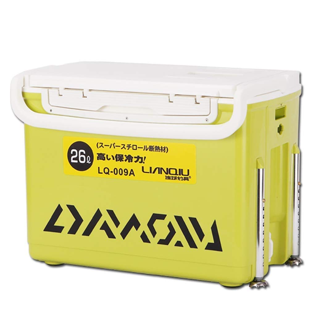 Angelbox mit Sitz, multifunktional, 26 l, große Kapazität, Isolierung, Angelbox, Angelausrüstung, Outdoor-Sport, Angeln, Trockenbox, Kühler (Farbe: Grün)