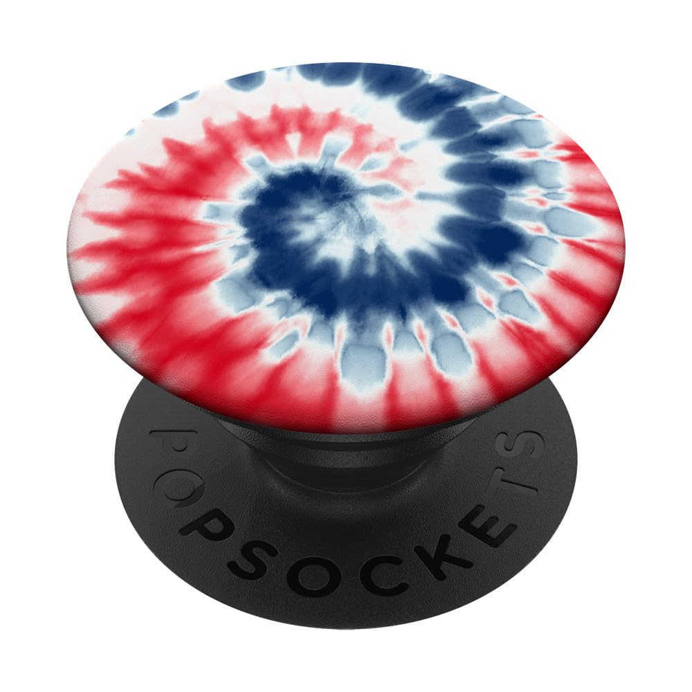 American Flag Tie Dye Swirl Red White Blue Patriotic Hippie PopSockets Adhesive PopGrip