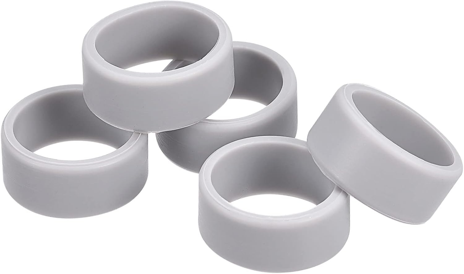 MECCANIXITY Silicone Rubber Bands Rings Non-slip 1" Grey for Wrapping Paper, Cord Wraps, Bundle 5pcs