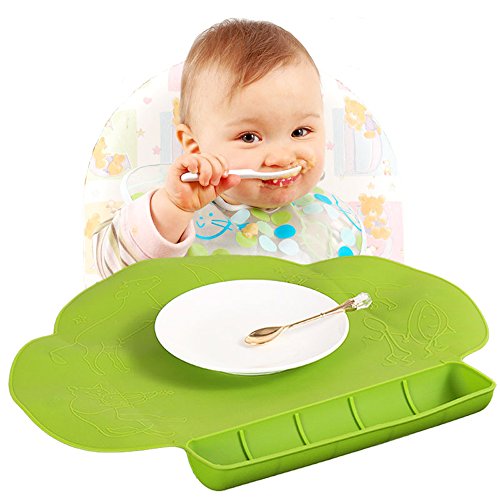 Japanamstore Silicone Baby Placemat Waterproof Baby Placemat Travel Portable Reusable Food Mat (Yellow) #TOP6