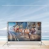 pantalla de proyección portátil de tripié multimedia screen 1.78x1.78m. / 100 diagonales ️【Ajustable】: la altura de la barra de sujeción se puede ajustar, y le recomendamos que elija una altura de 260 cm para obtener la mejor experiencia de visualización.