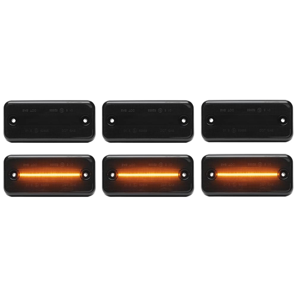 6pcs LED-Seitenblinker Marker Seitenblinker Bernsteinfarben Lichter kompatibel mit Fiat Ducato III mit Citroen Jumper/Relay II mit Peugeot Boxer DAF LF XF CF Van/Minibus