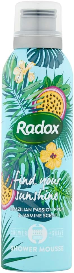 Radox Mineral Therapy Find Your Sunshine 2-in-1 Shave + Shower Mousse shower foam with scents of jasmine & Brazilian passion fruit for an energising shower experience 200 ml